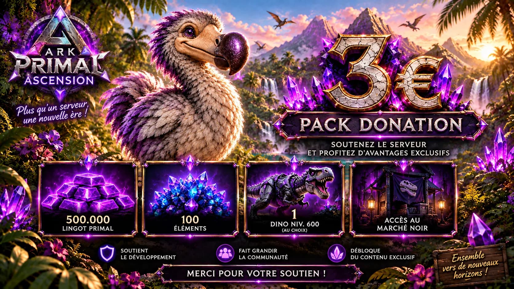 Contenu détaillé du pack donation de 3 euros